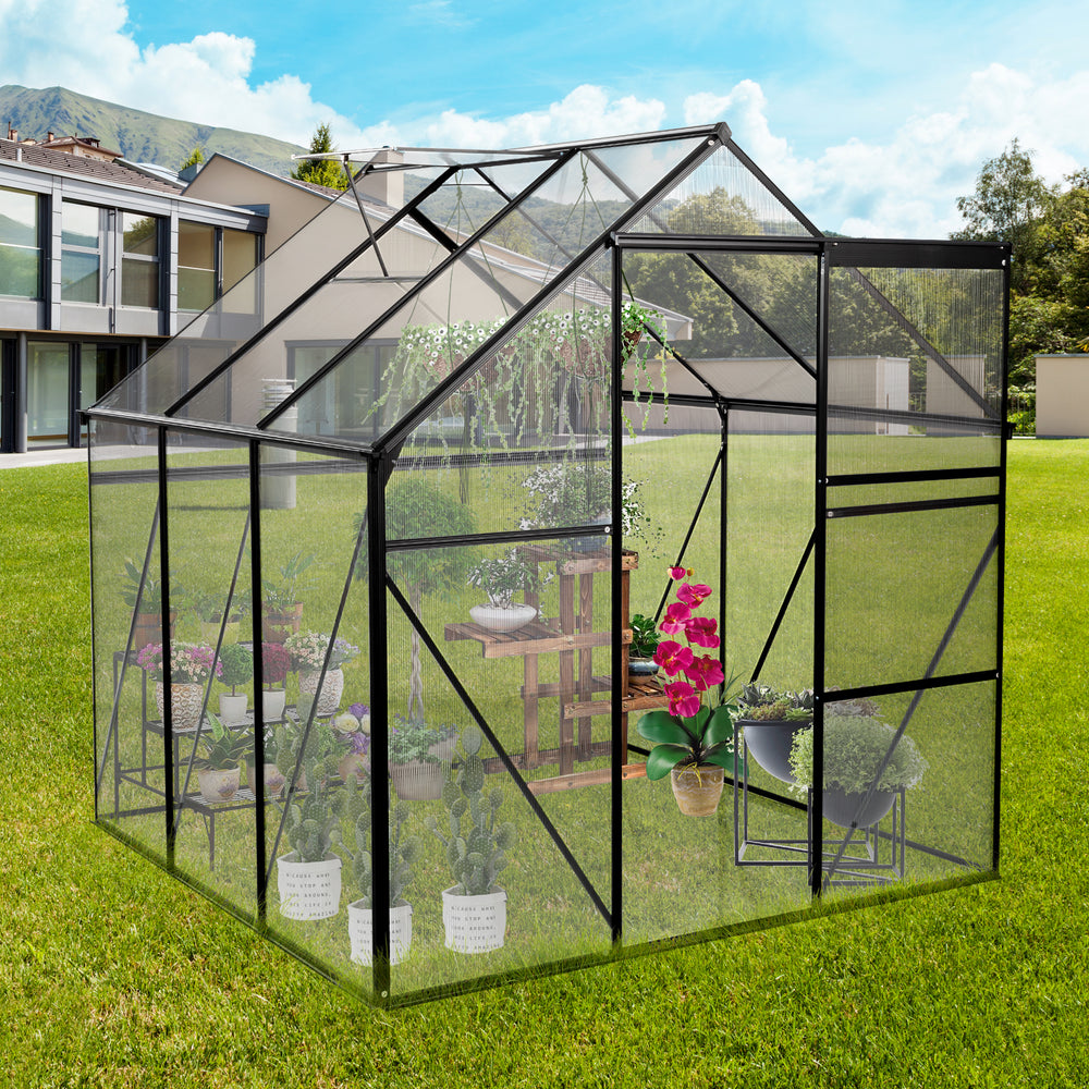 Cozy Black Polycarbonate Backyard Greenhouse