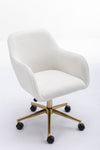 Chic Teddy Revolving Office Chair with Gold Legs