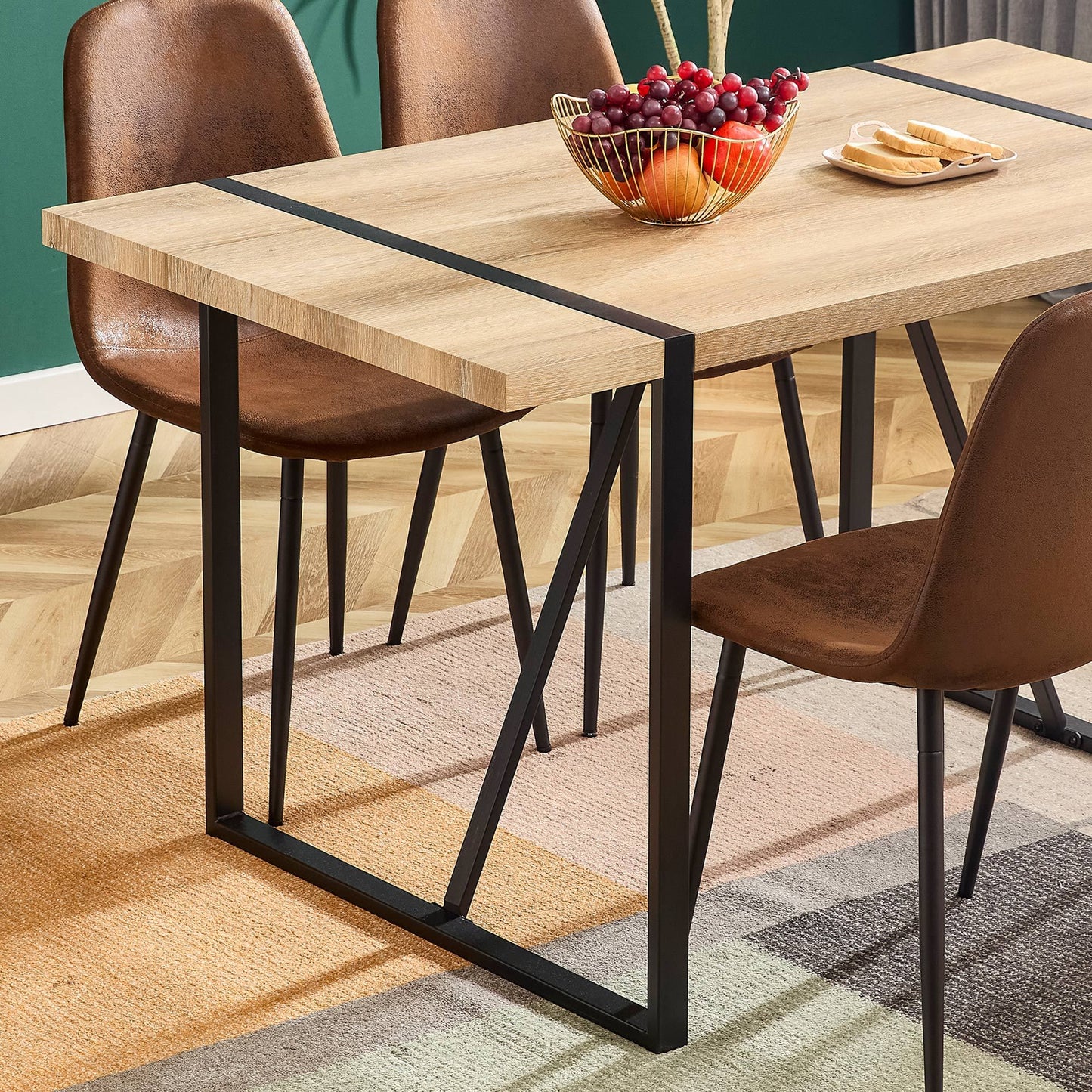 Rustic Industrial Wood Dining Table for Cozy Gatherings