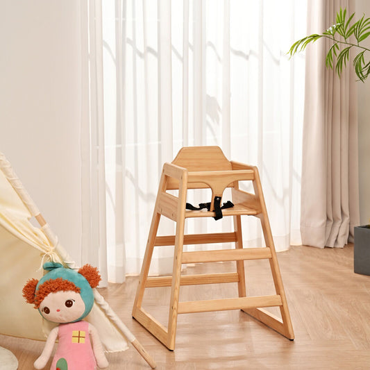 Natural Wood Booster Chair - Easy Clean & Portable for Growing Babies