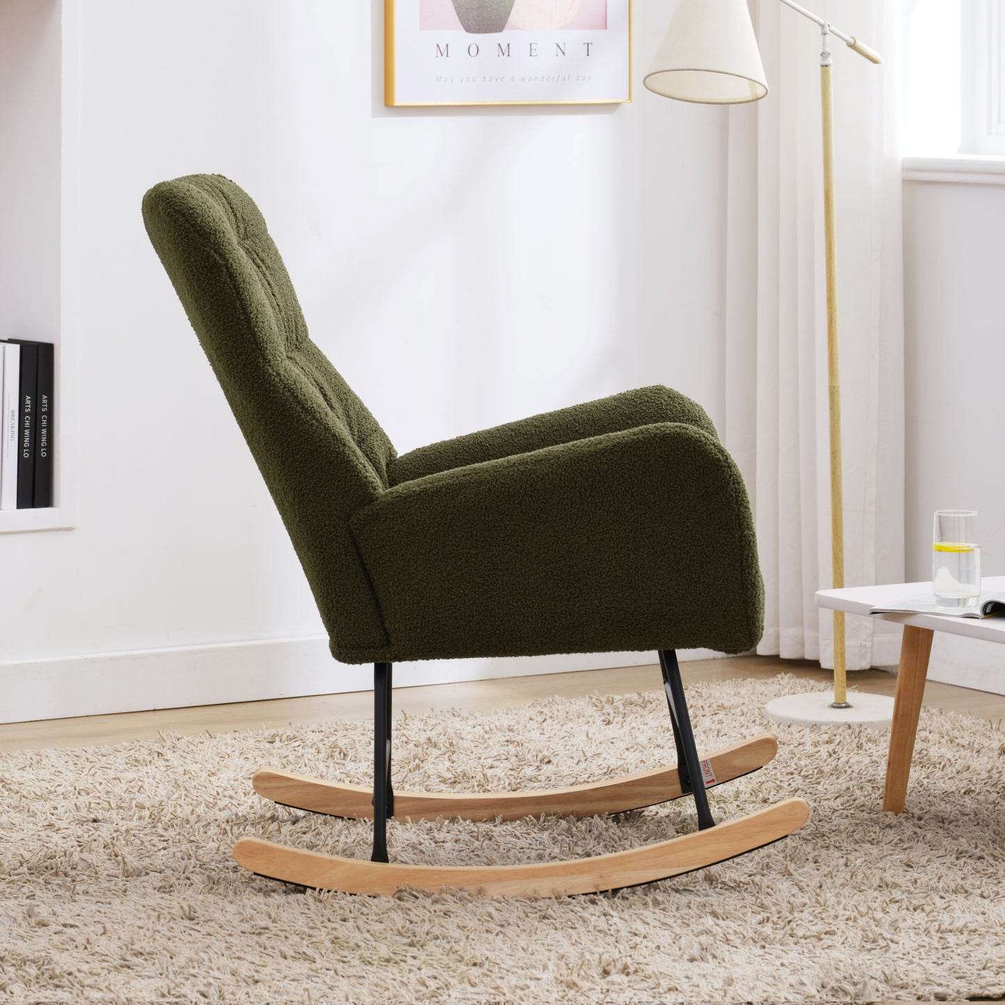 Cozy Teddy Rocking Chair in Dark Green