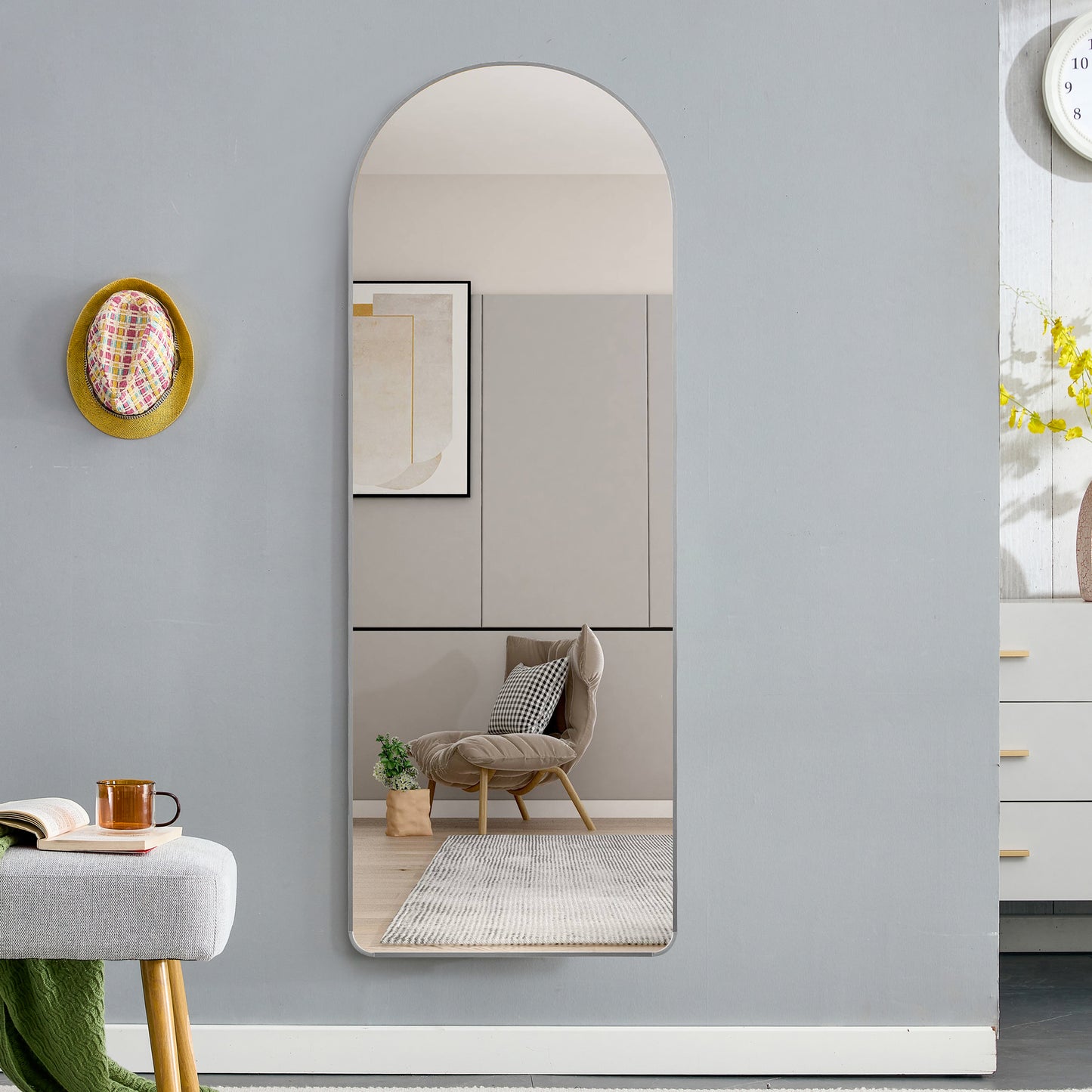 Sleek Silver Arch Wall Mirror