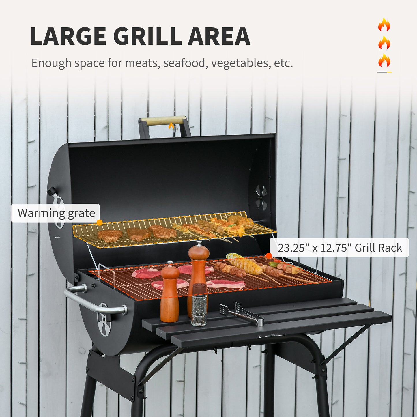 Outsunny Portable Charcoal BBQ Smoker - Perfect for Outdoor Fun!