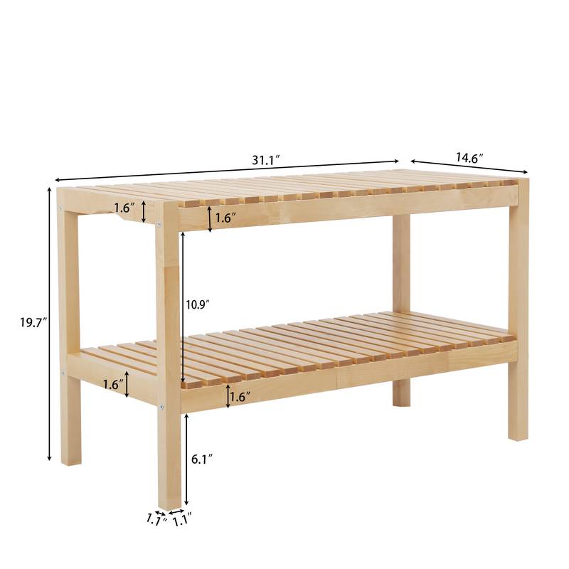 Birch Shoe Storage Bench - Sturdy & Stylish Organizer for Any Space