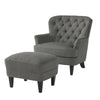 Chic Grey Armchair and Ottoman Set for Modern Comfort