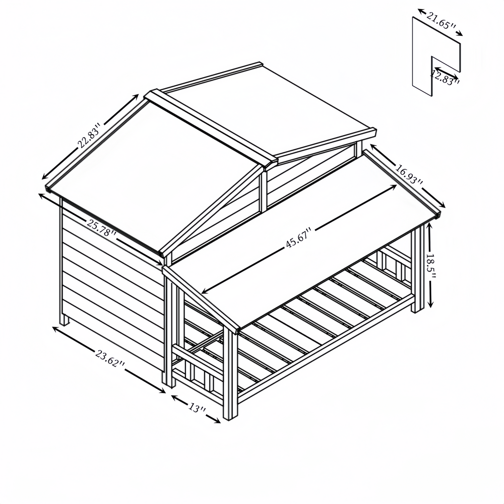 Cozy Log Cabin Dog House with Porch