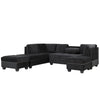 Chic Reversible Sectional Sofa with Storage Ottoman