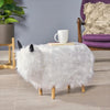 Cozy White Yak Ottoman – Fun Foot Stool for Every Space!