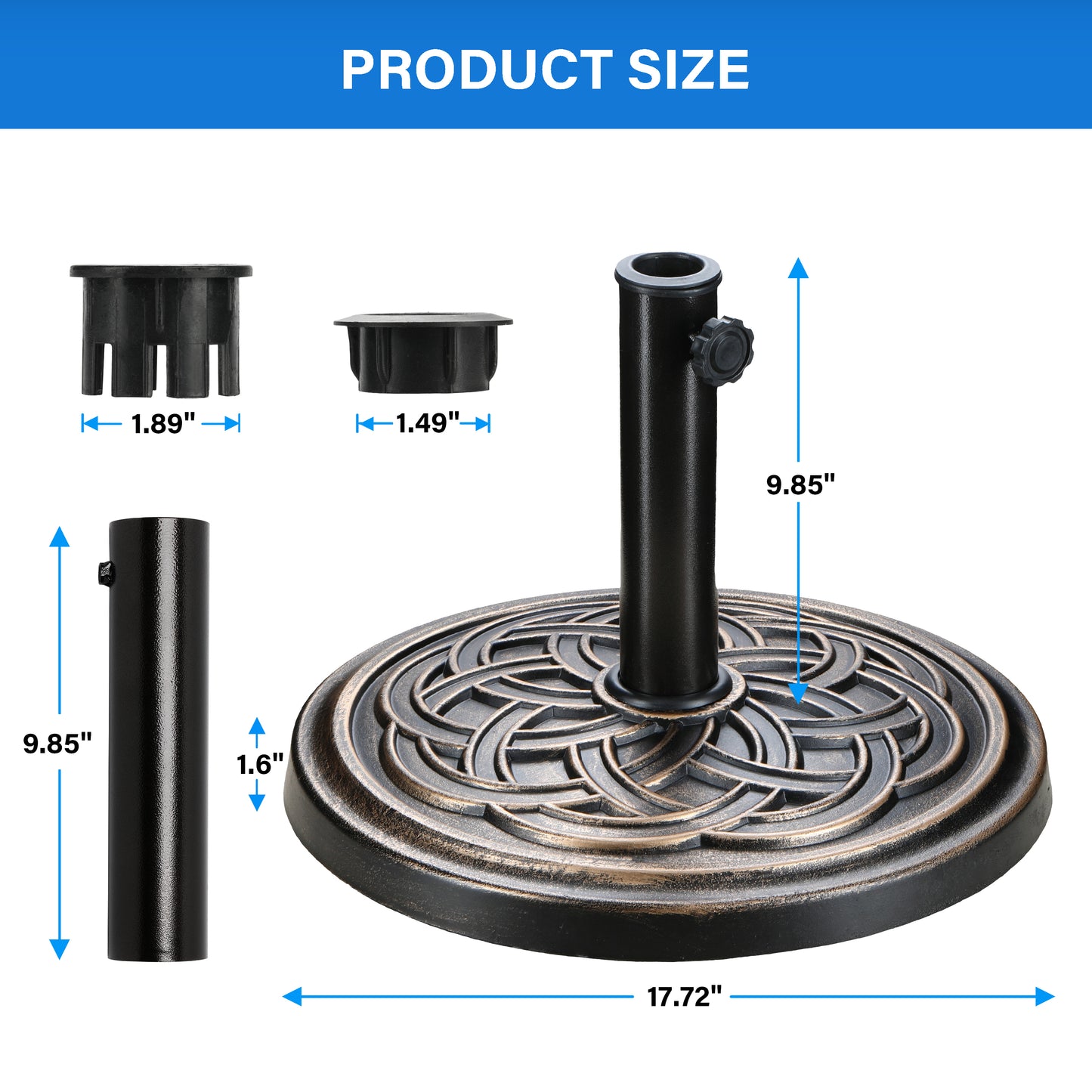 Sturdy Bronze Patio Umbrella Base