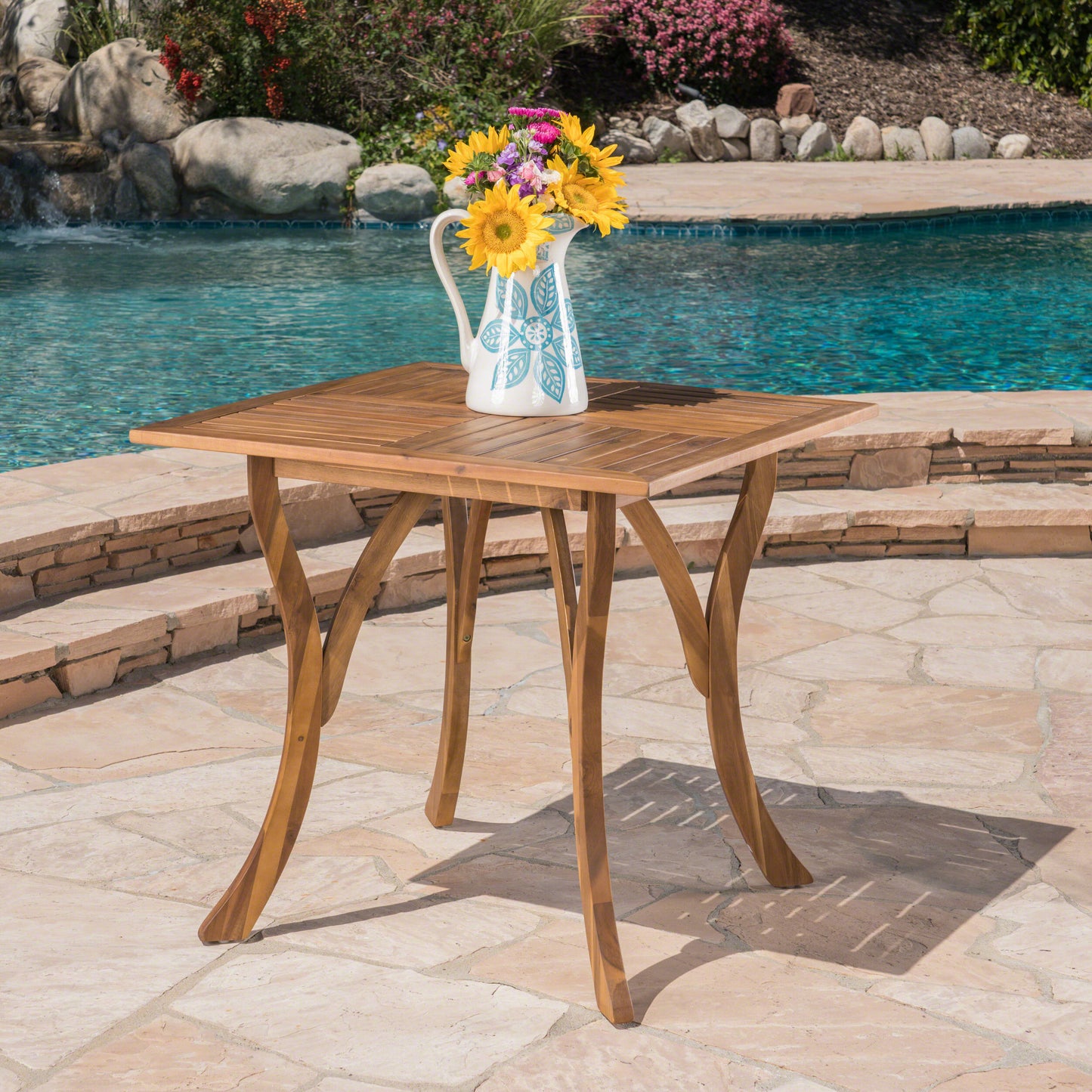 Chic Wood Square Table