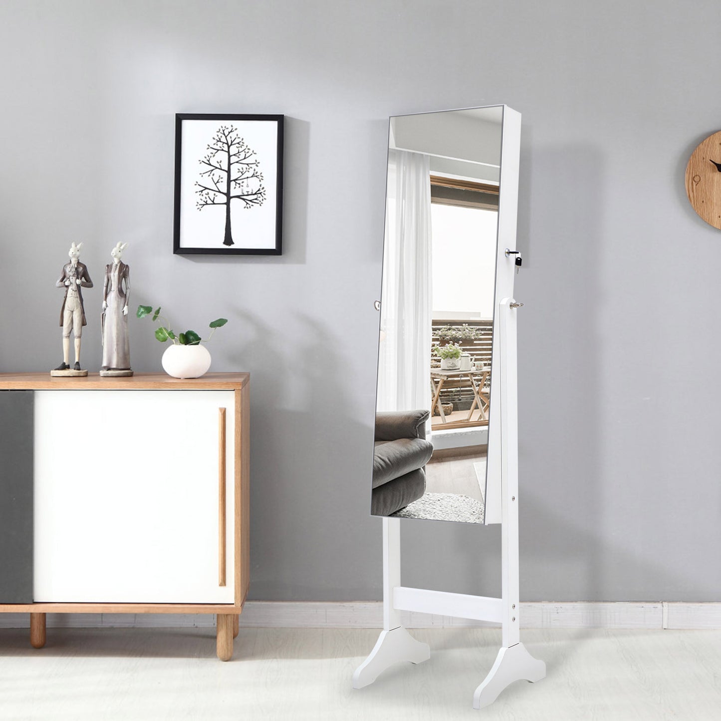 Glow & Style Jewelry Mirror Cabinet