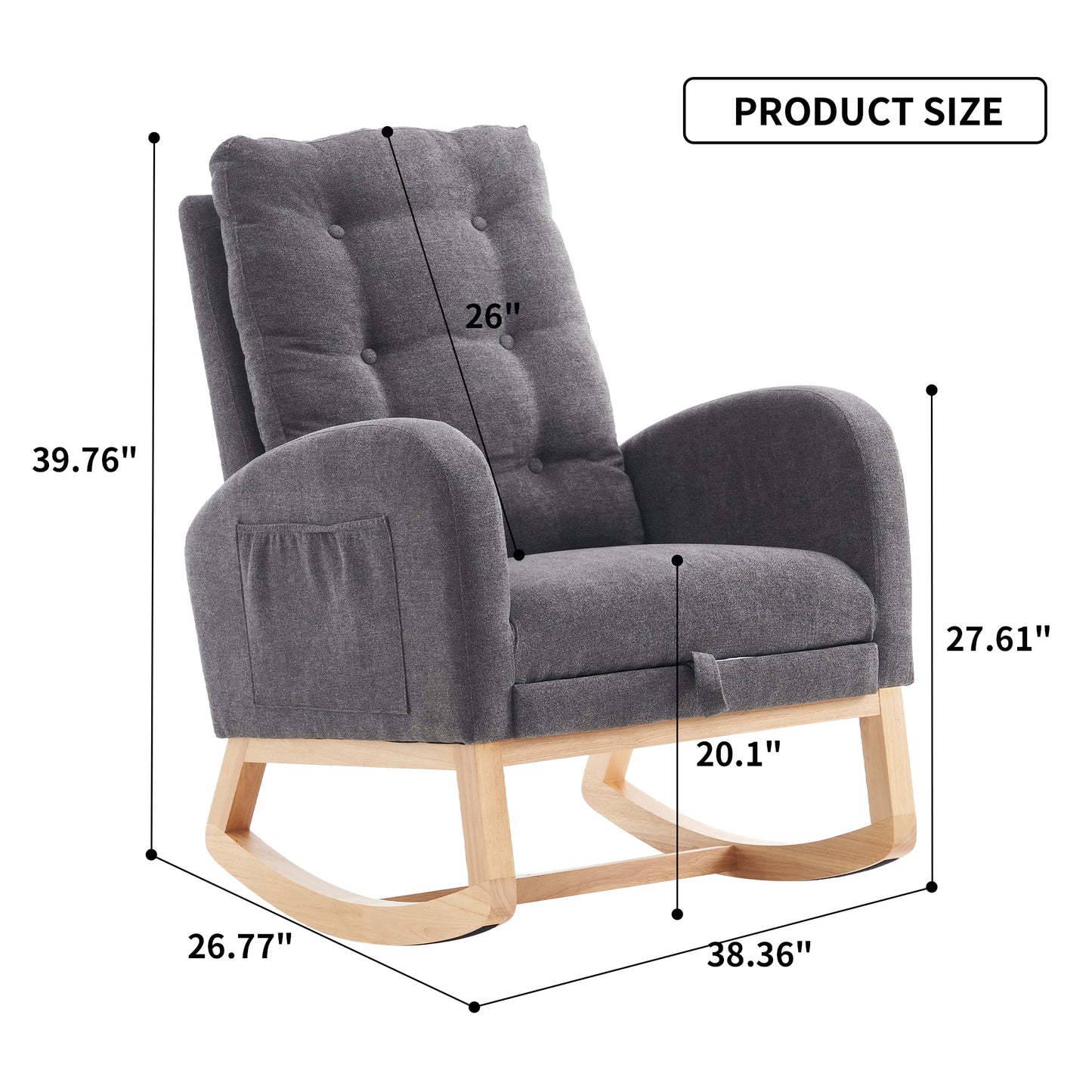 Cozy Accent Rocking Chair with Footrest