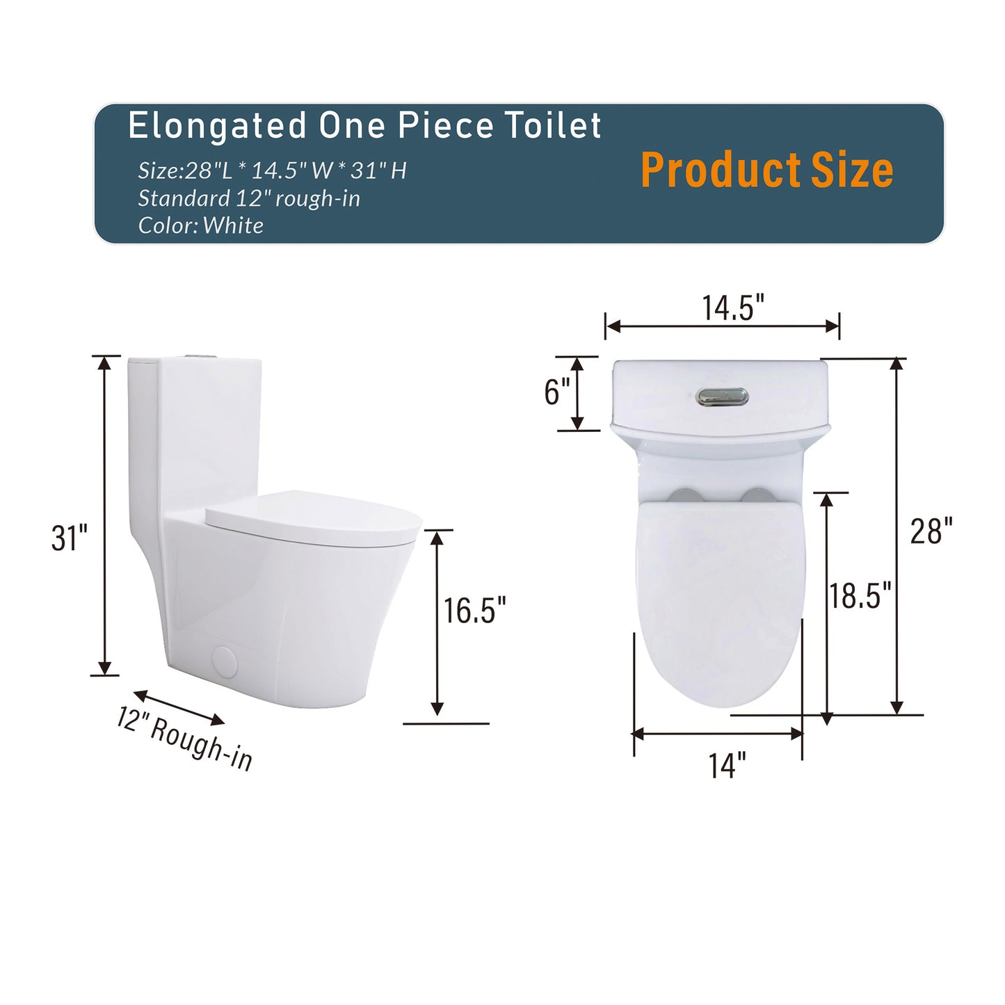 Sleek White Comfort Toilet