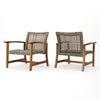 Chic Duo: Hampton Wood & Wicker Chairs