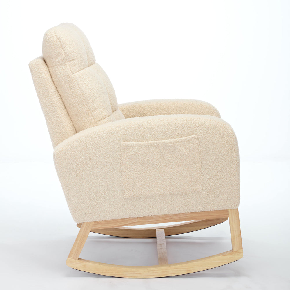 Cozy Rocking Lounge Chair with Footrest & Side Pocket