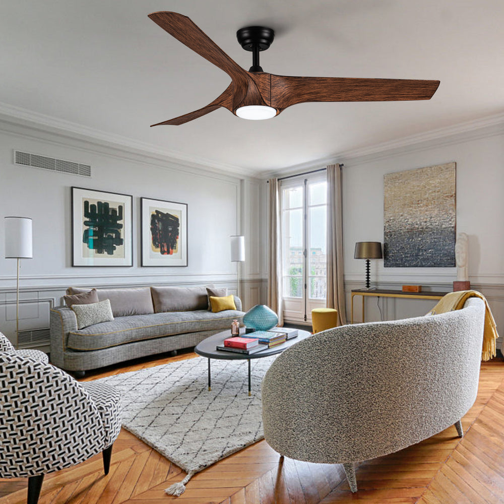 Chic Wood Grain LED Ceiling Fan