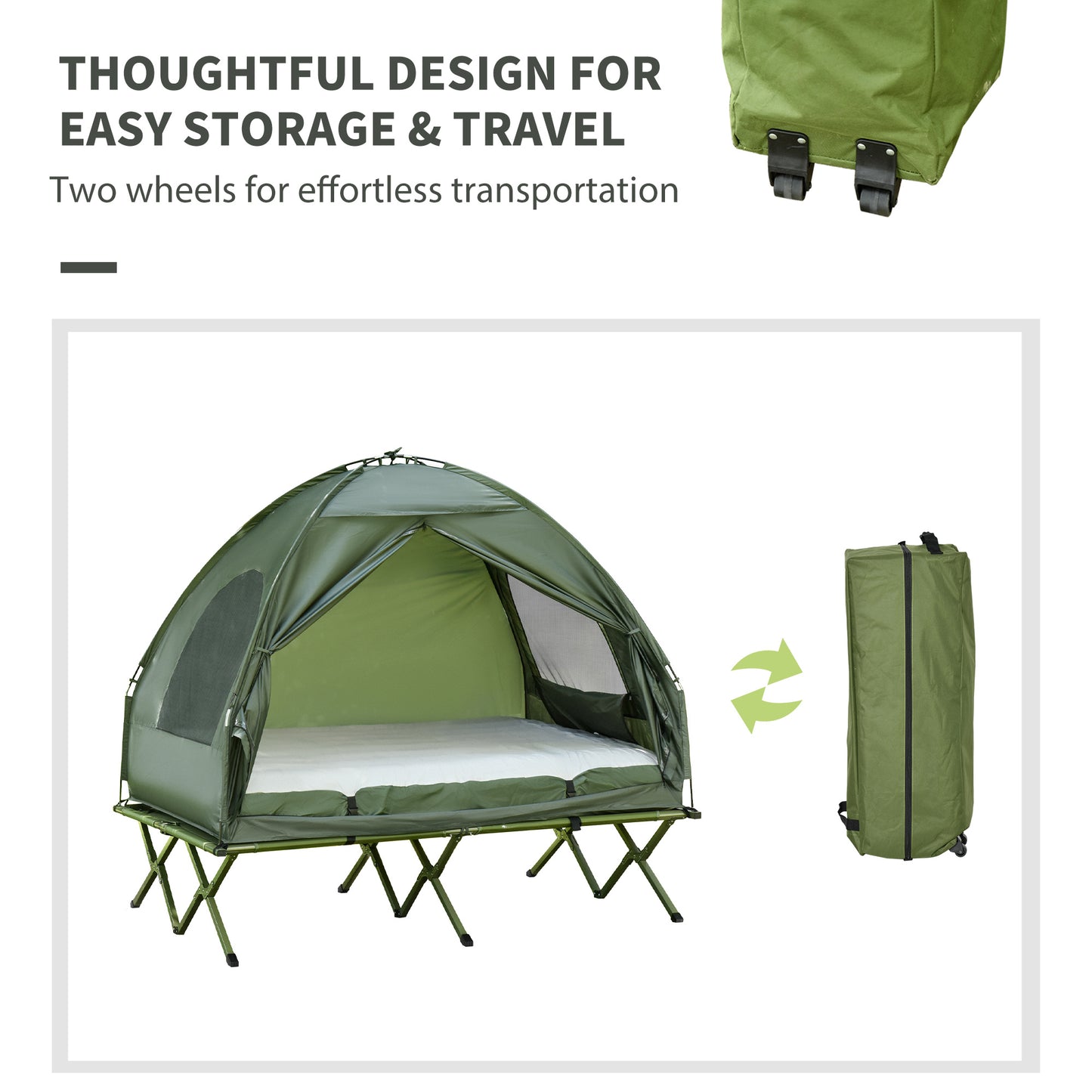 CampMate Duo: Ultimate Foldable Cot & Tent Combo