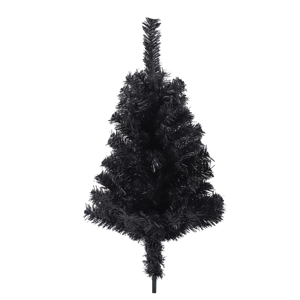 Chic Black Slim Christmas Tree with Folding Stand