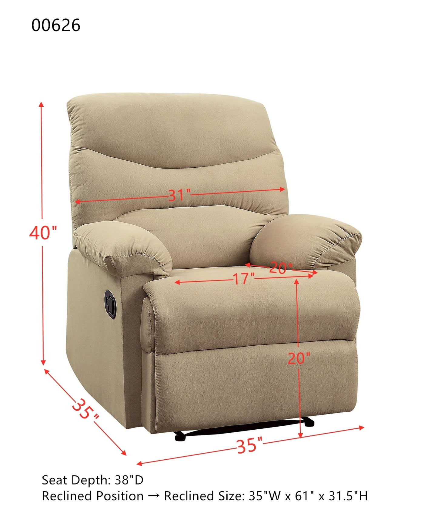 Cozy Beige Motion Recliner