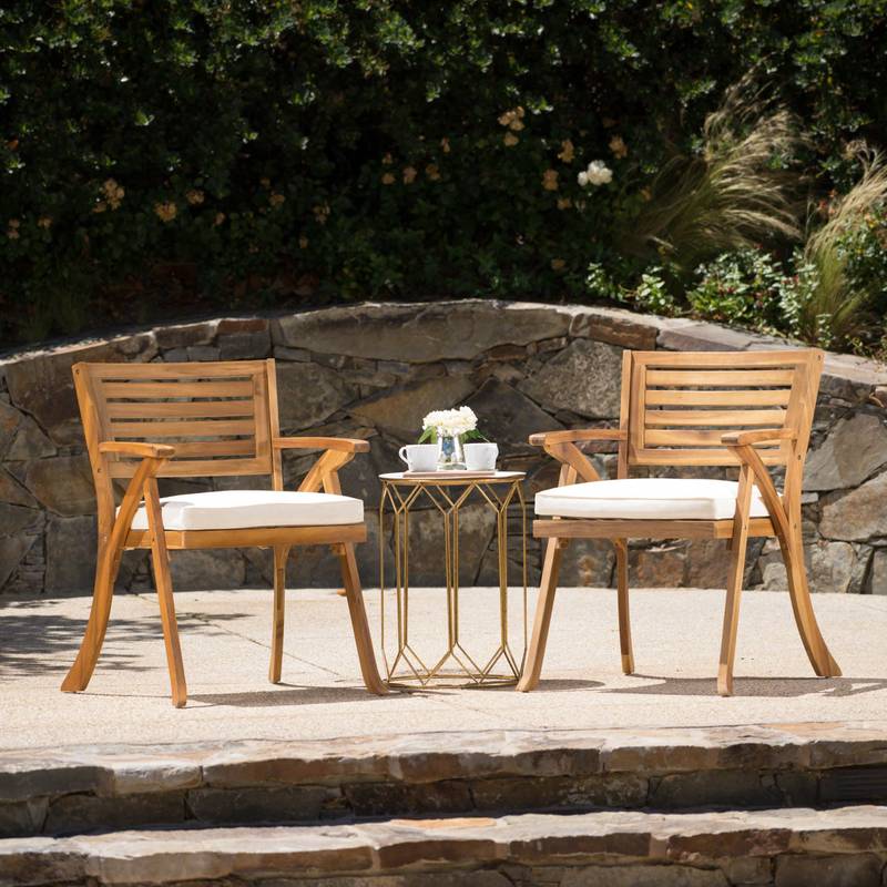 Charming Outdoor Wood Dining Chairs (Set of Two)