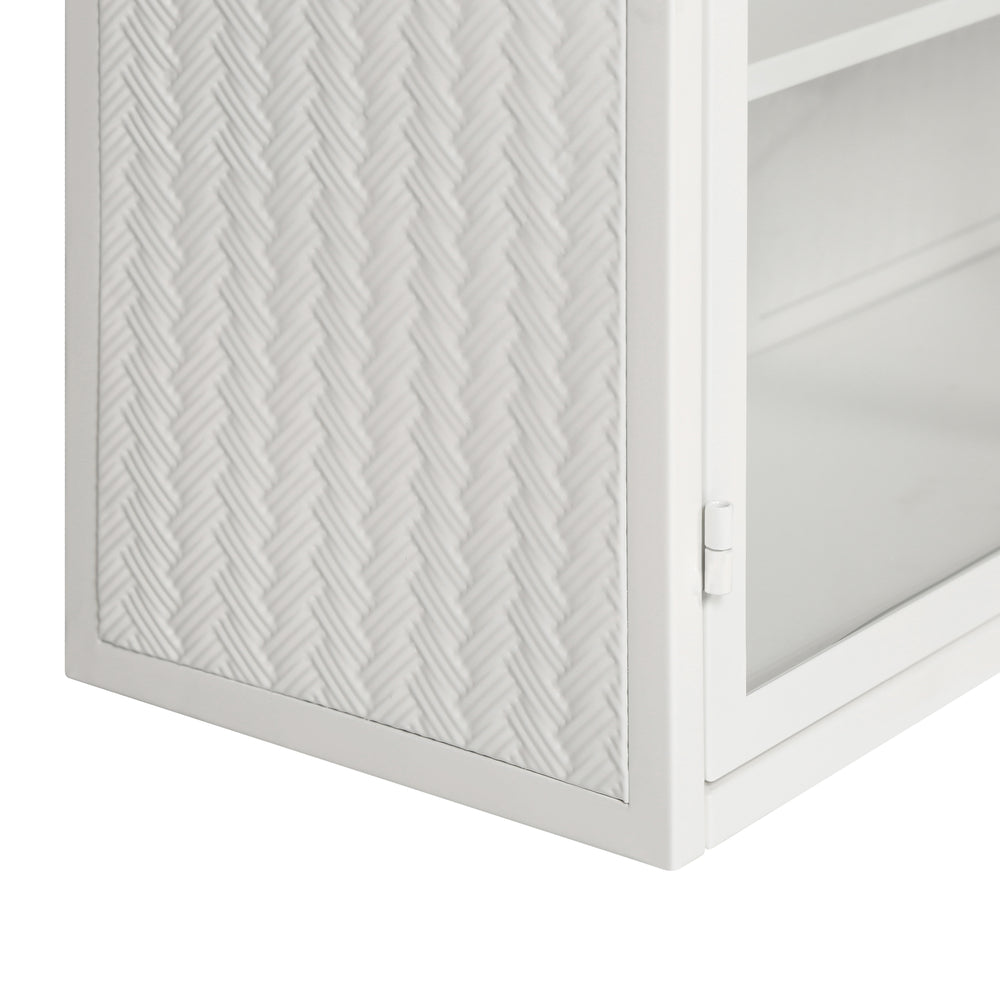 Chic Woven White Wall Cabinet