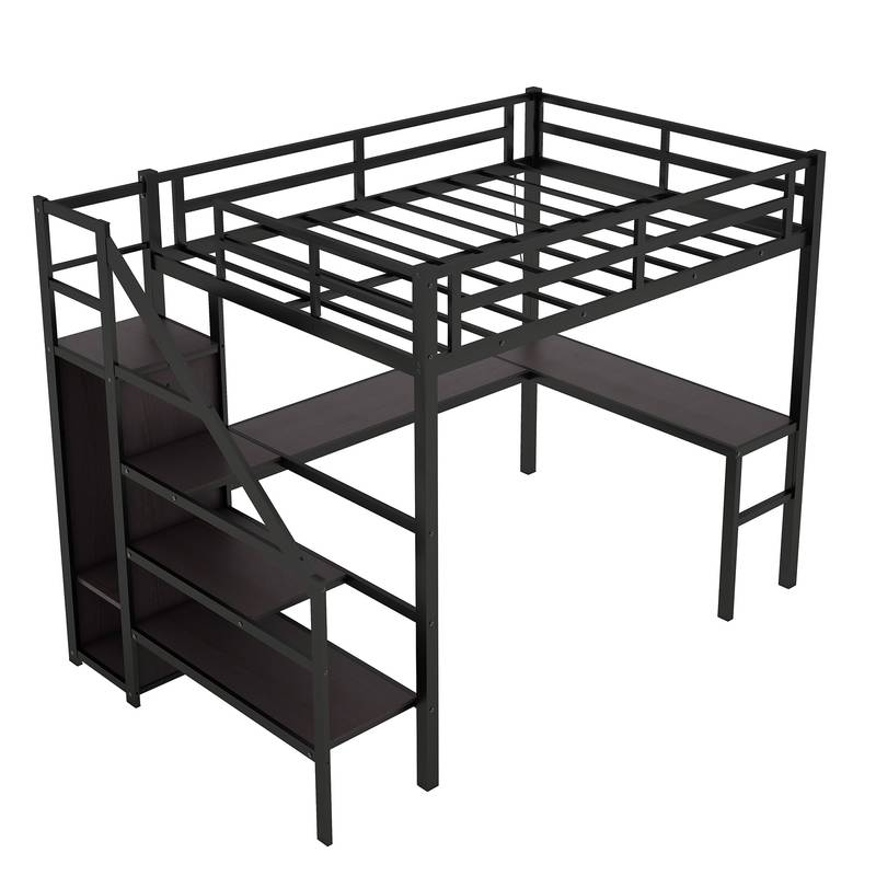 MaxLoft Bed with Desk & USB - Sleek Space Saver for All Ages