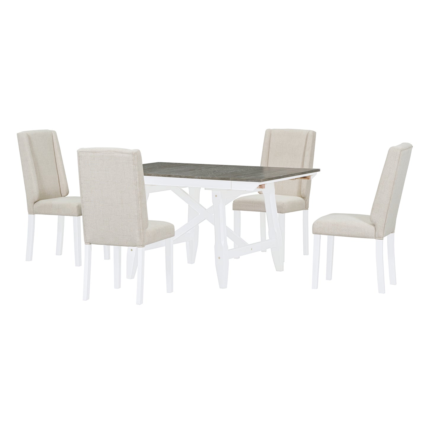 Versatile Dining Set with Extendable Table and Cozy Seating