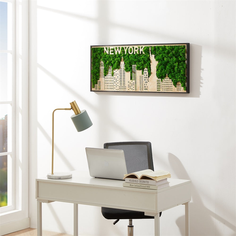 New York Skyline Moss Art