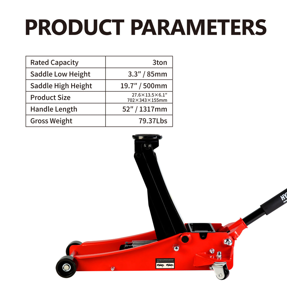 Ultra Low Floor Jack - Quick Lift Hydraulic Car and Truck Lifter