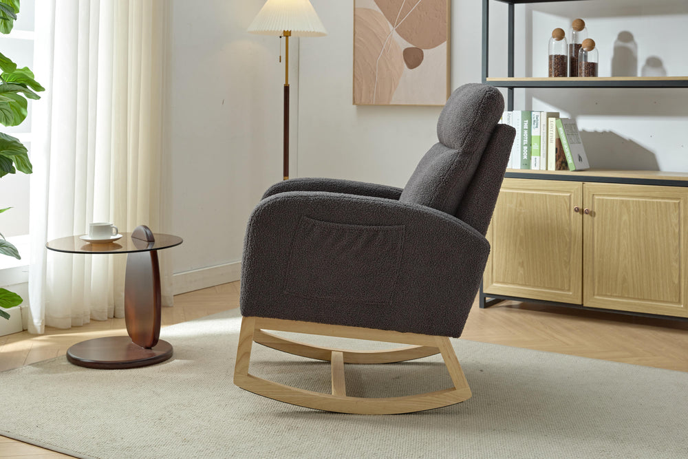 Cozy Modern Rocking Chair with Pocket