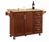 Rolling Retro Kitchen Island with Drop Leaf and Storage