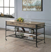 Rustic Oak Kitchen Island – Acme Macaria Collection