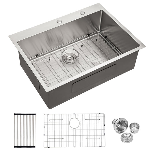 Sleek Stainless Steel Drop-In Kitchen Sink