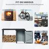 Black Steel Firewood Rack & Shed Duo