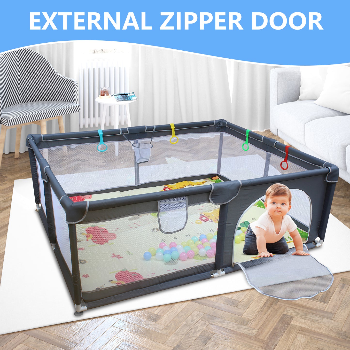 Cozy Playpen for Kids & Pets