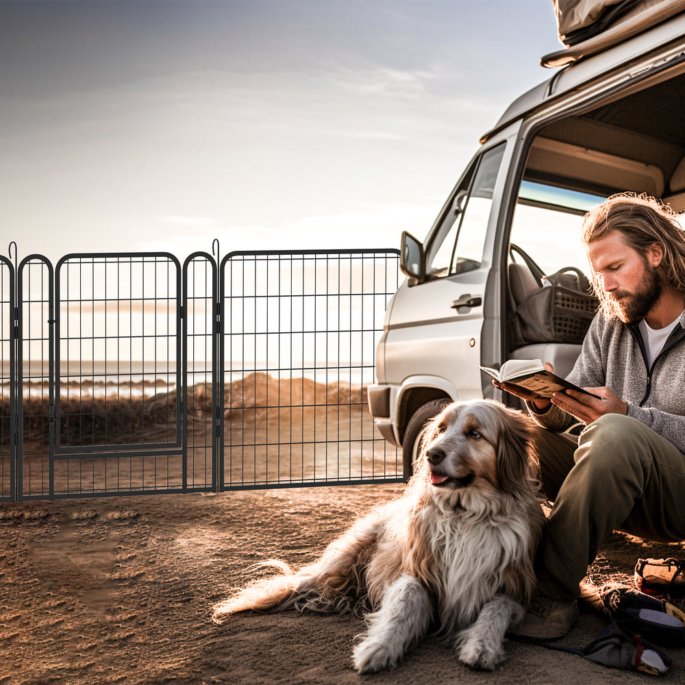 Heavy-Duty Metal Dog Playpen with Door