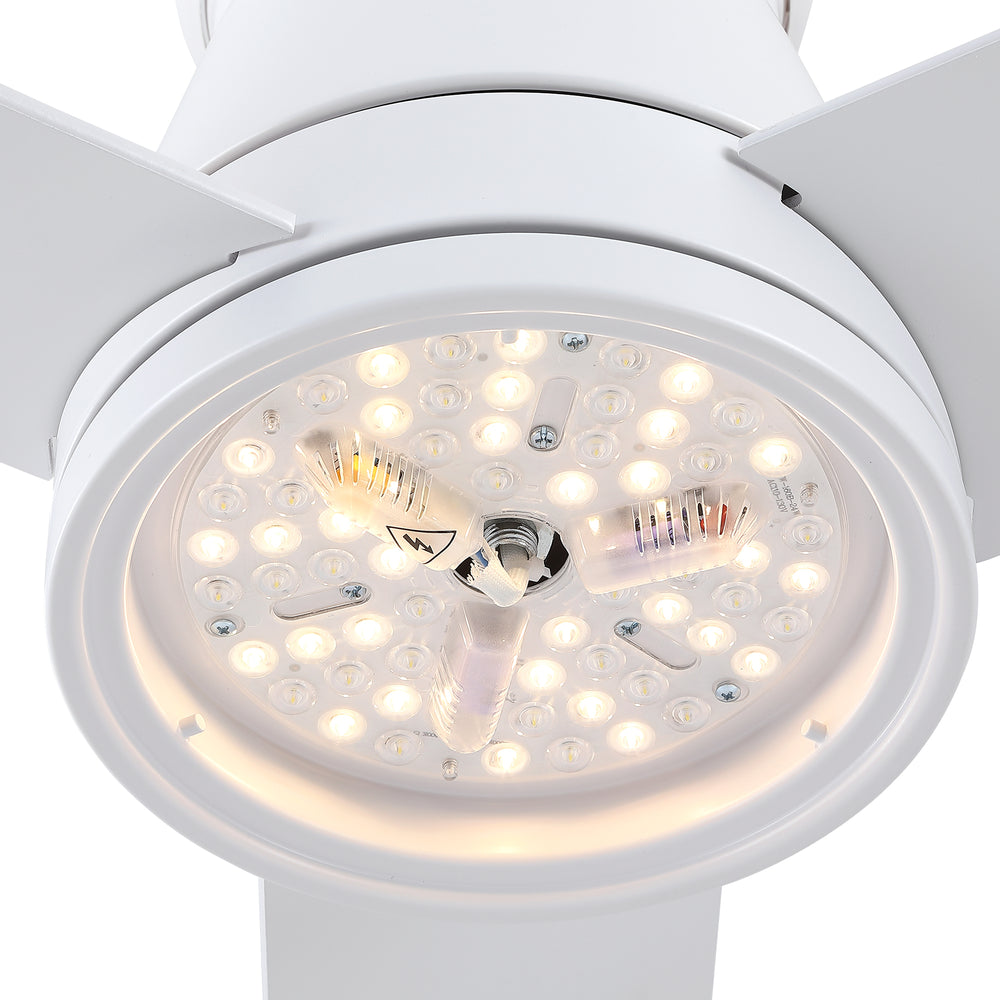 Sleek White Ceiling Fan with Light