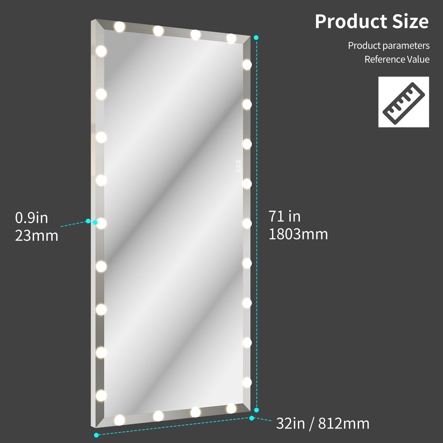 Glow & Style Full-Length Mirror