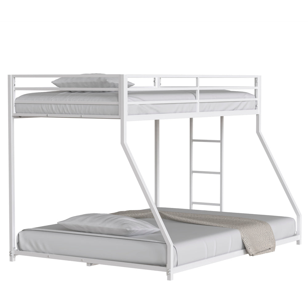 Cozy Climb Metal Bunk Bed - Twin over Full in White