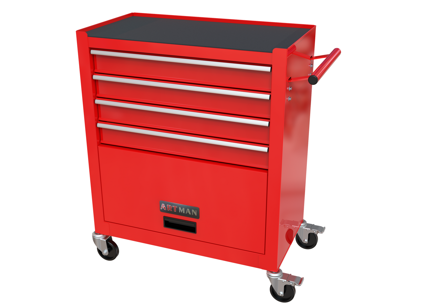 Red Tool Cabinet with Four Drawers and Sets