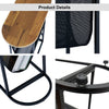 Chic Acacia Oval Side Table with Magazine Organizer