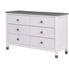 Charming Kids' Wooden Dresser with Six Drawers - White & Gray Storage Delight