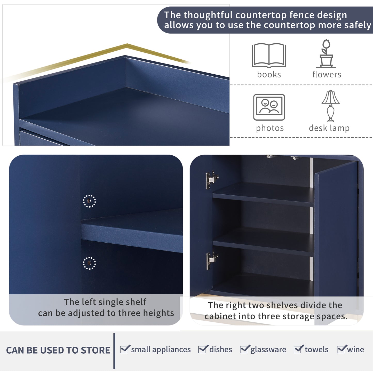 Navy Chic Storage Buffet: Elegant Organization for Your Home