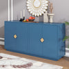 Navy Blue Modern Sideboard with Stylish Handles and Adjustable Shelves