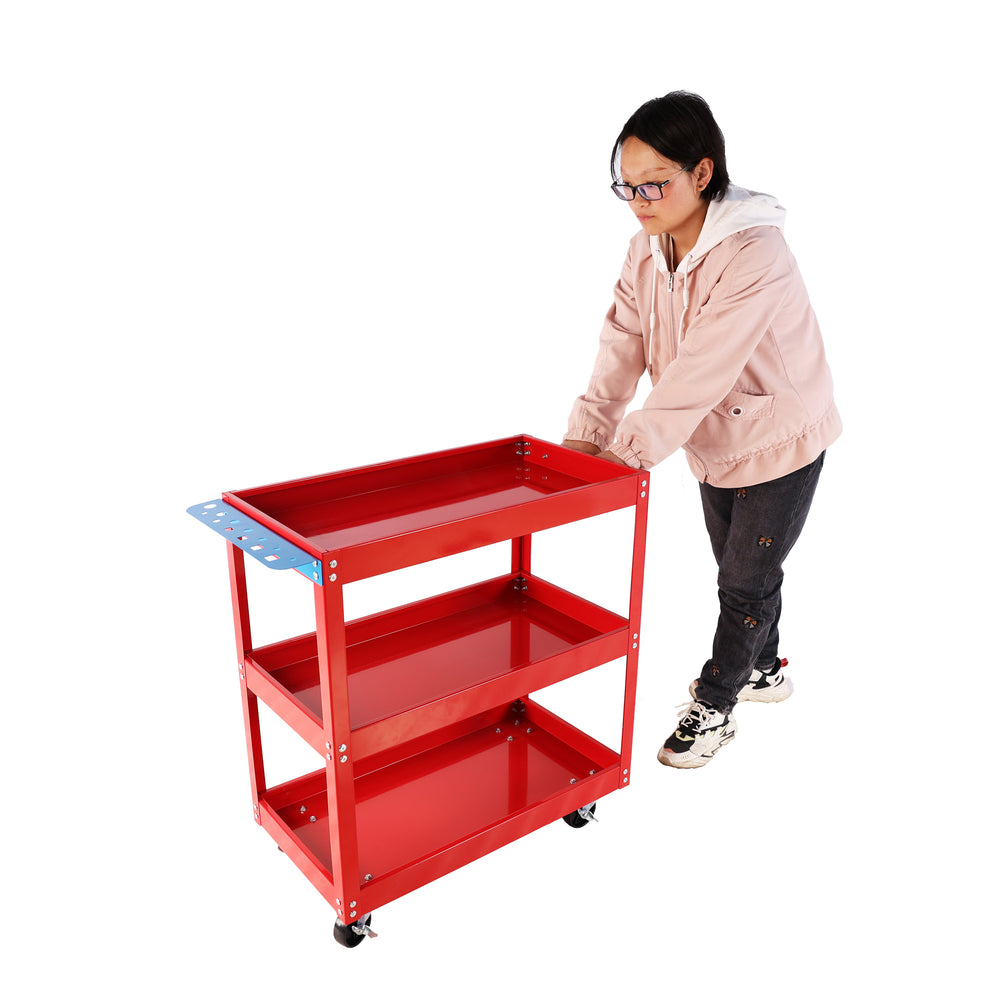 Red Rolling Tool Cart – Heavy Duty, Lockable Wheels, Perfect for Garage & Workshop