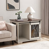 Charming Dog Crate End Table with Barn Door