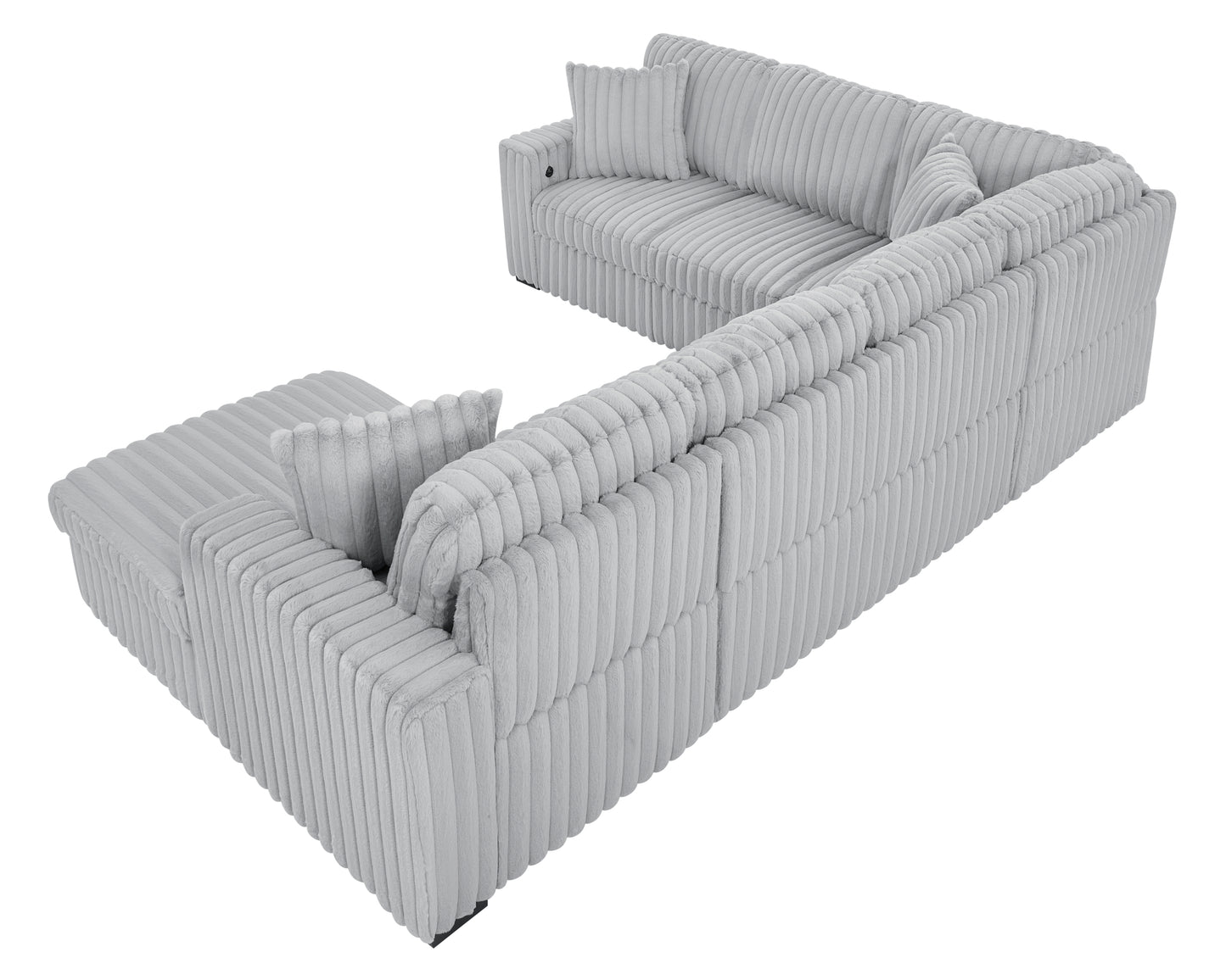 Cozy USB Sofa Bed: Plush U-Shaped Sectional with Storage and Comfort