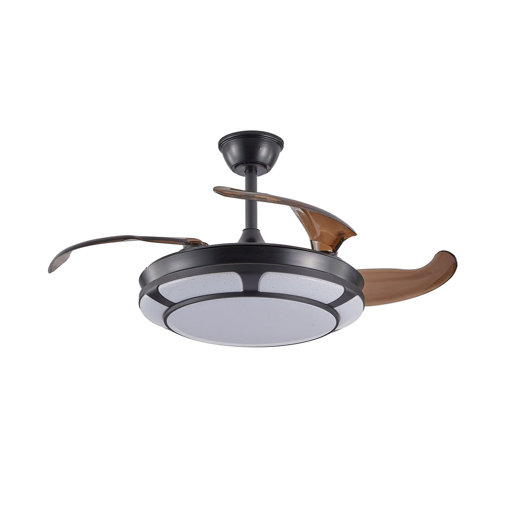 Sleek Retractable Ceiling Fan Light