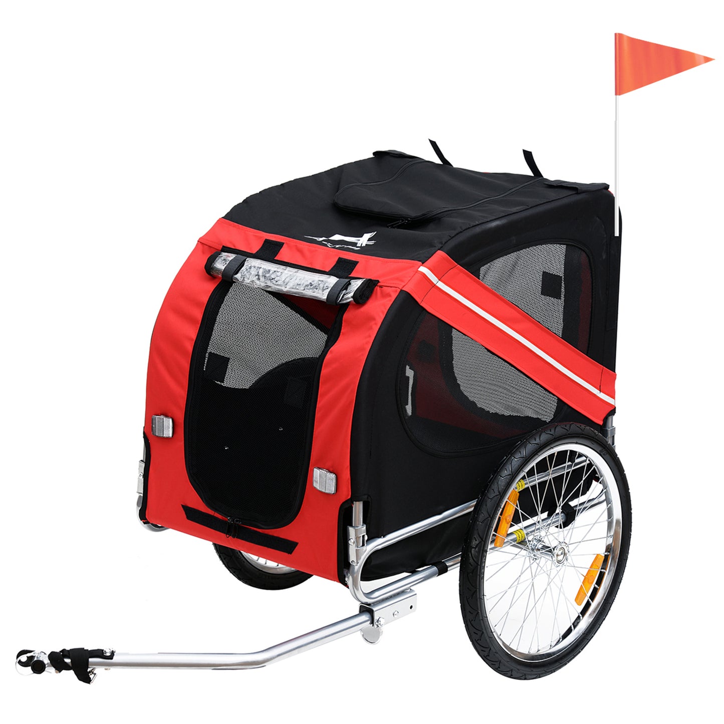 PawPals Bike Trailer-Red & Black Adventure Wagon for Dogs