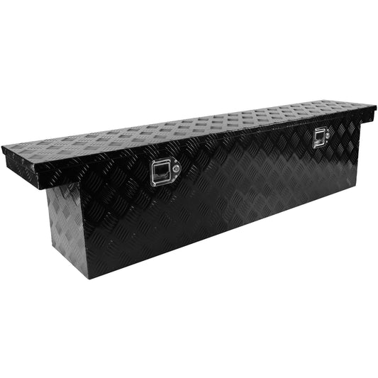 Heavy-Duty Truck Bed Toolbox - Sleek Black Aluminum Design